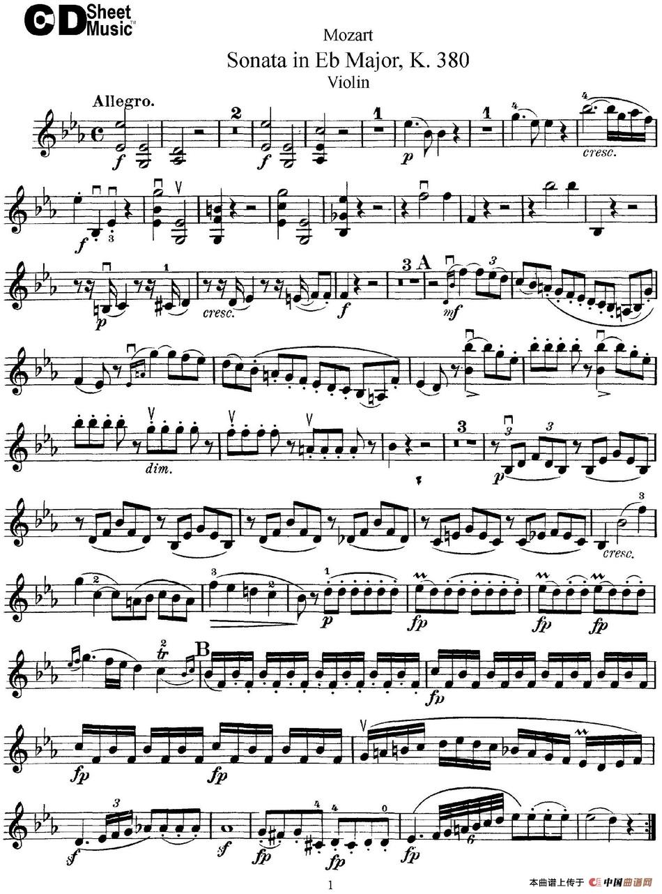 Violin Sonata in Eb Major K.380