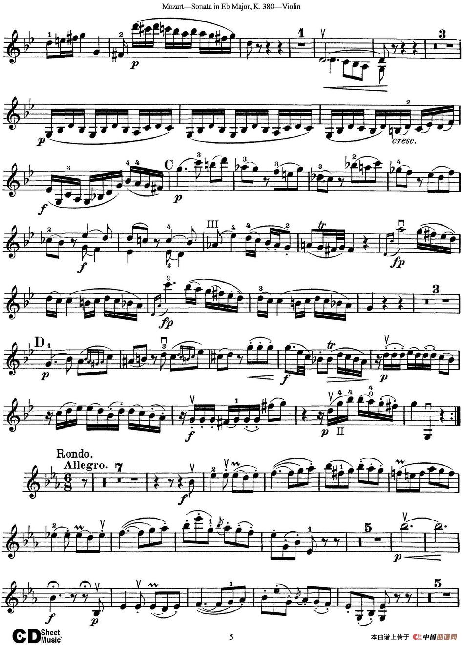 Violin Sonata in Eb Major K.380