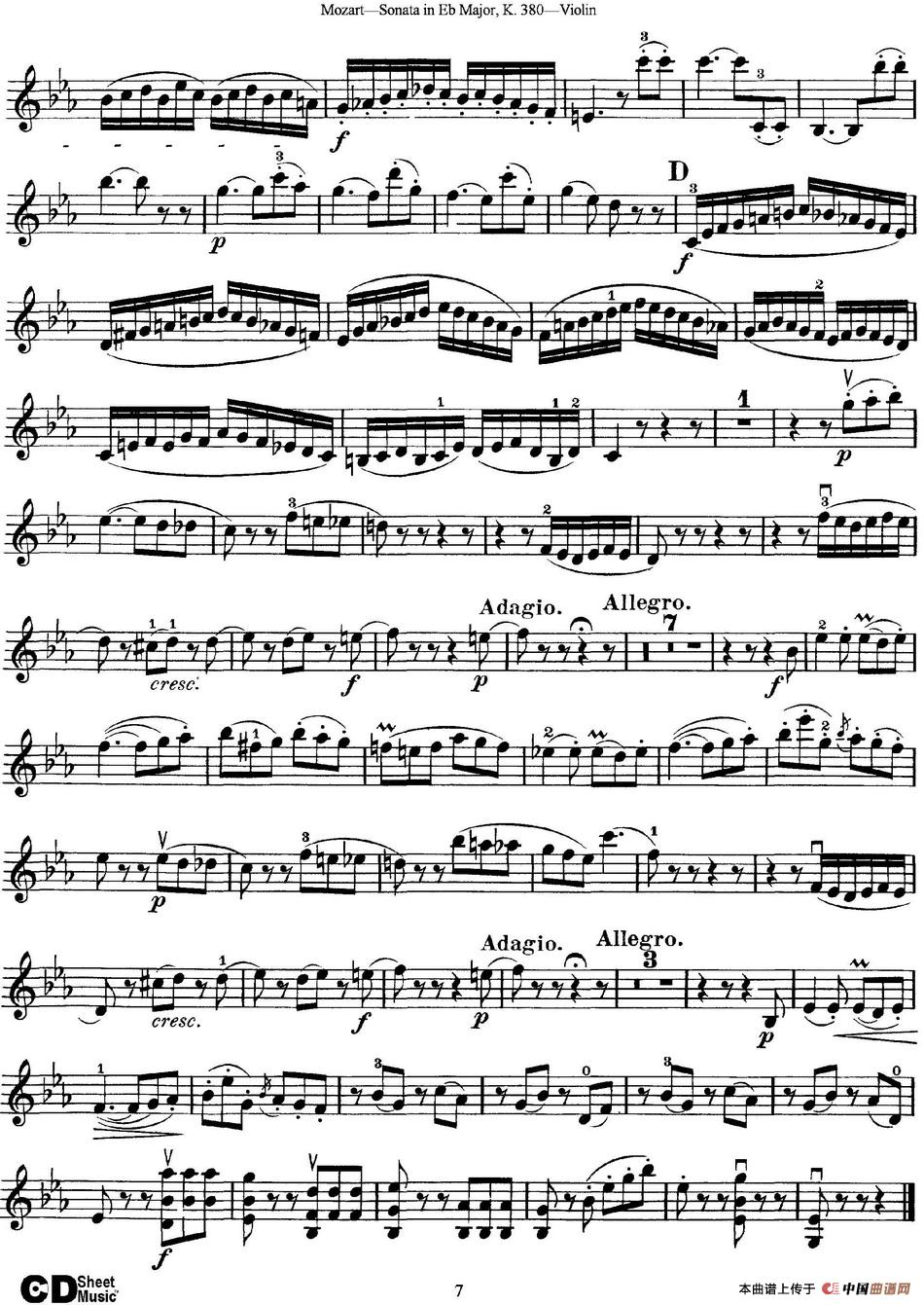 Violin Sonata in Eb Major K.380