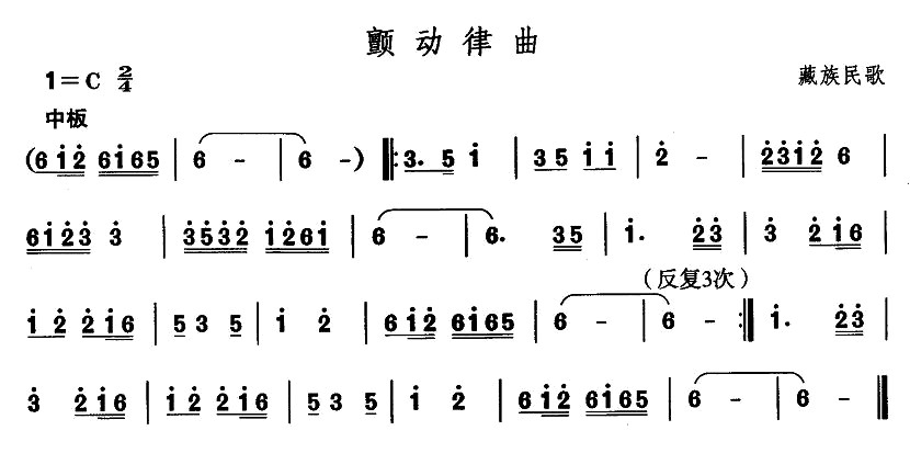 中国民族民间舞曲选（七)藏族舞蹈：颤动律）