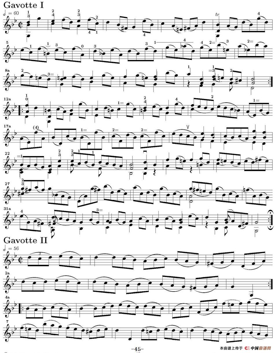 Six Suite Violincello Solo senza Basso（Suite V）（6首无伴