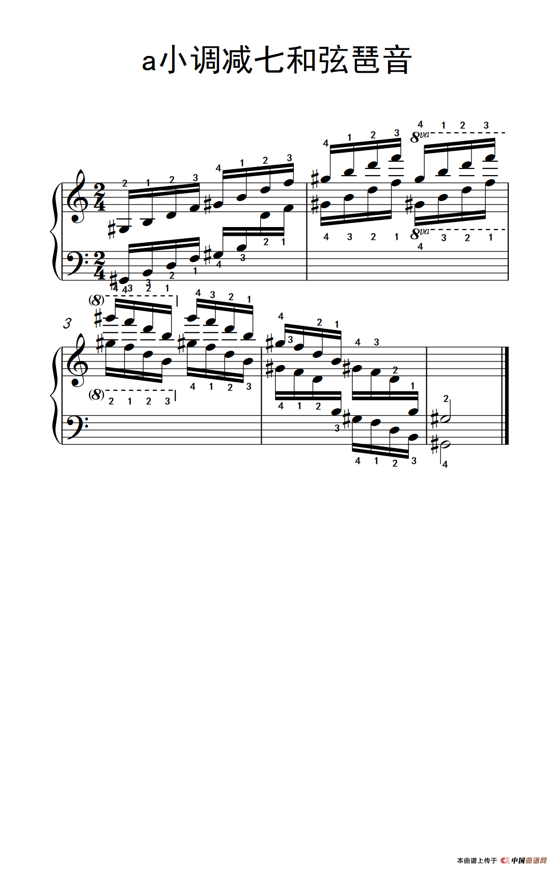 第六级 2.a小调减七和弦琶音（中央音乐学院 钢琴