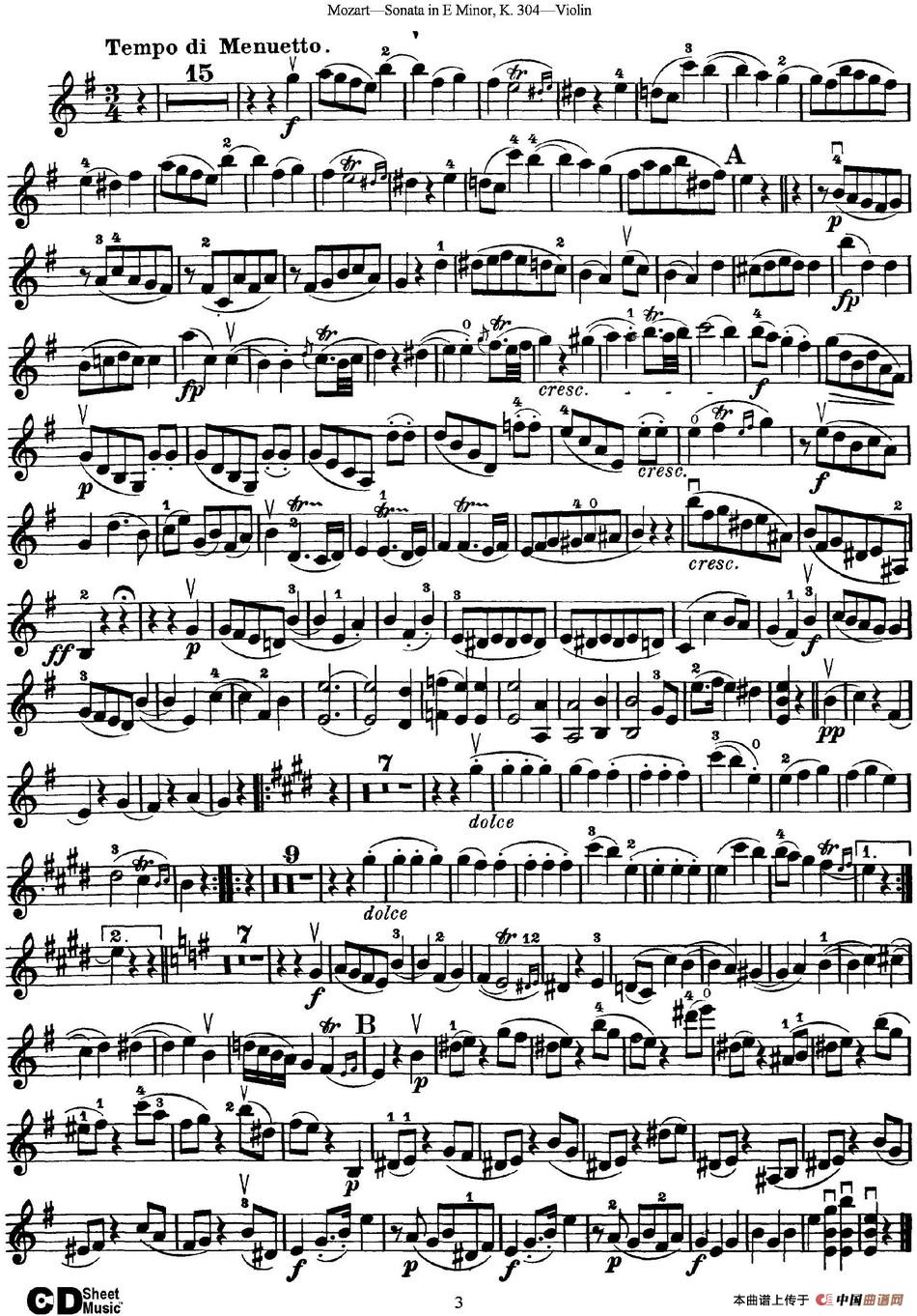 Violin Sonata in E Minor K.304