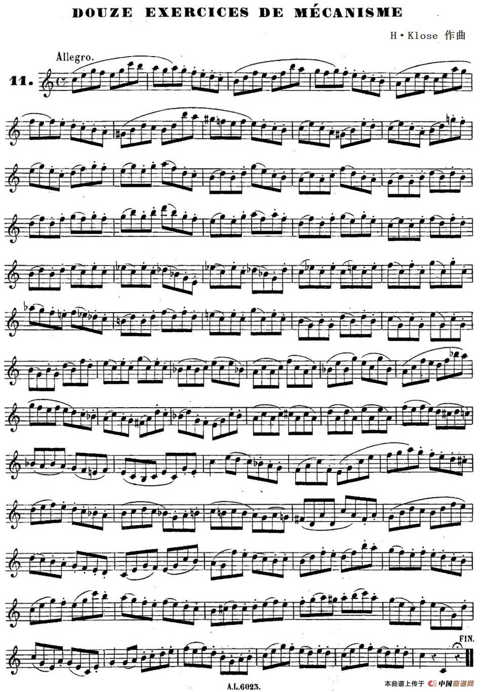 H·Klose练习曲（douze exercices de mecanisme—11）