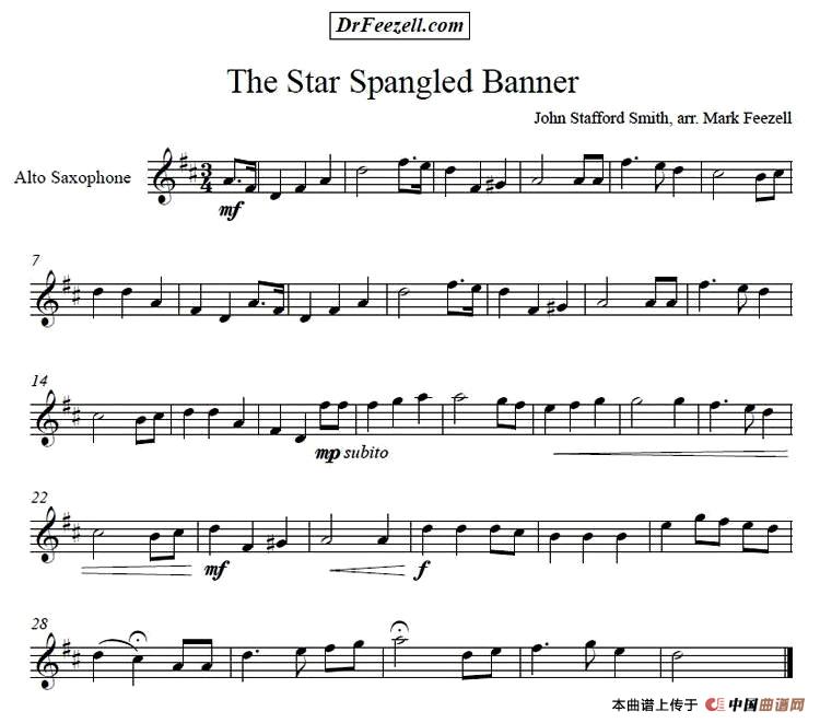 The Star Spangled Banner（中音萨克斯）