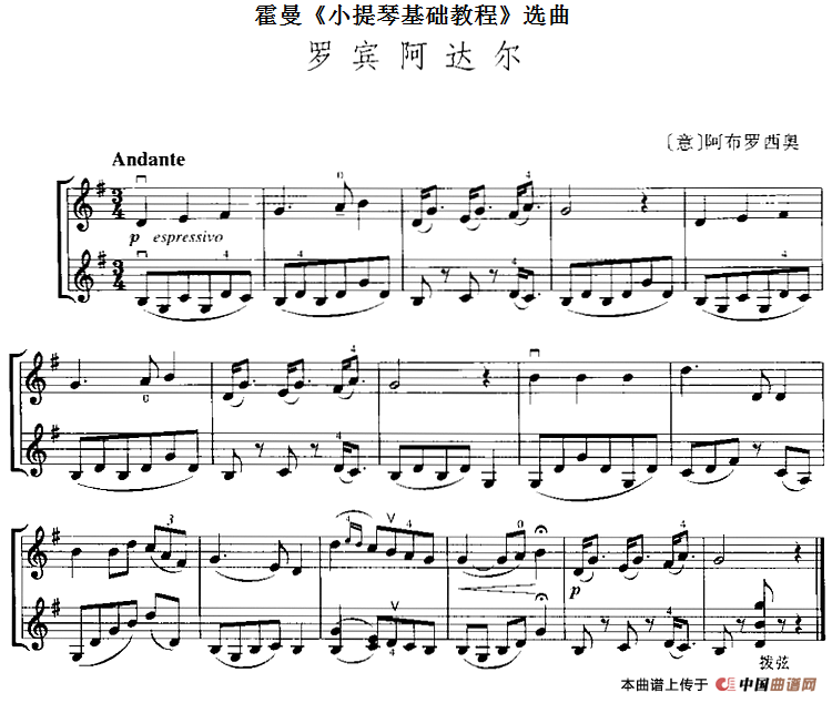 霍曼《小提琴基础教程》选曲：罗宾阿达尔（二