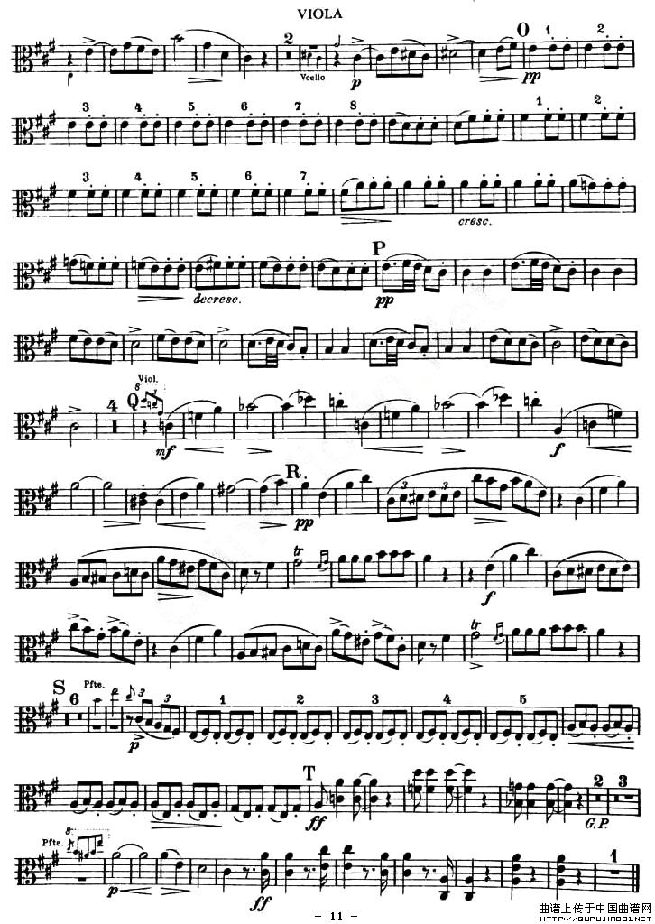 TROUT-QUARTET（中提琴谱）