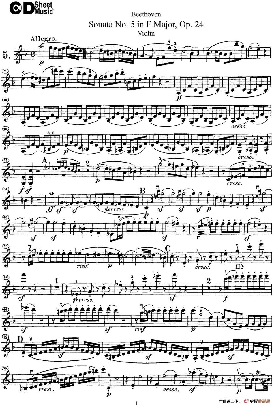 Violin Sonata No.5 in F Major Op.24_1