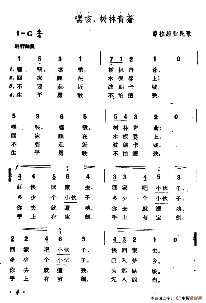 [捷]嘿咳，树林青苍