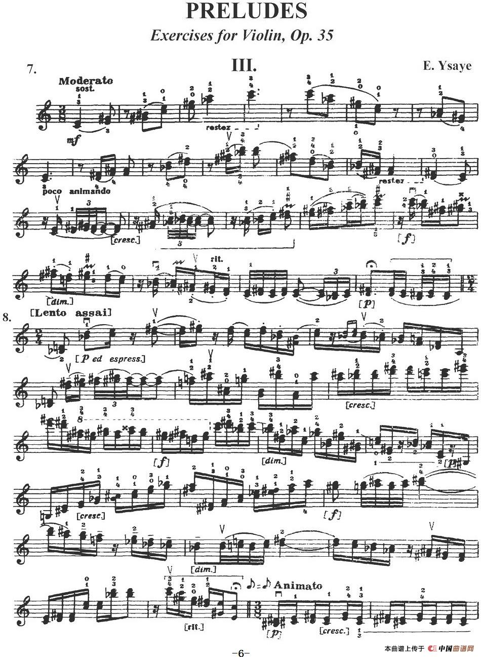 伊萨伊作品集：Preludes Op.35（III）