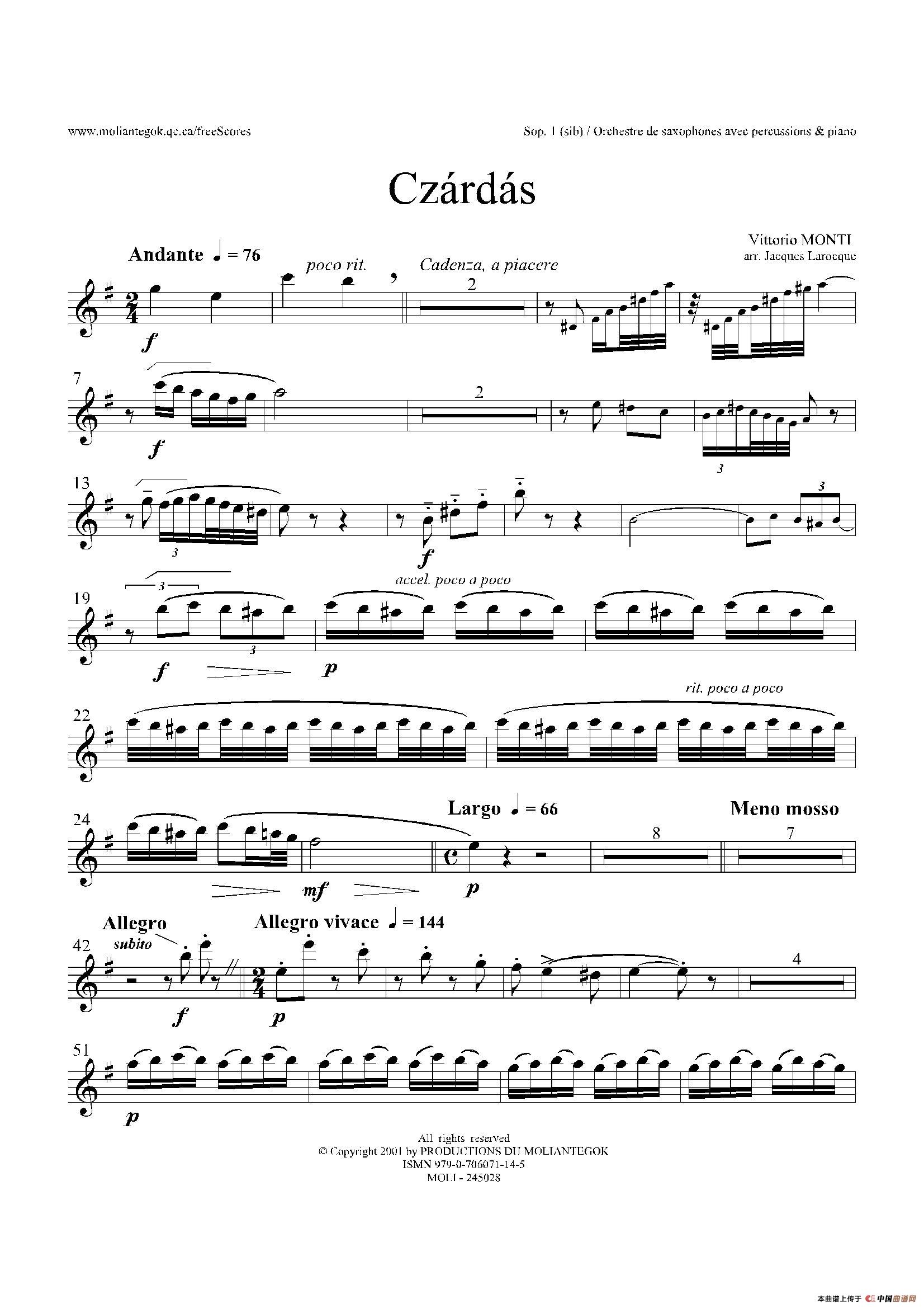Czardas 查尔达斯（15重奏）（2支高音萨克斯）