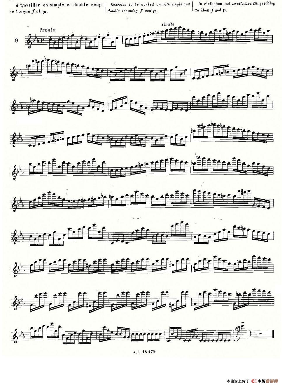 基于维尼亚夫斯基练习曲的10首长笛练习曲之9（