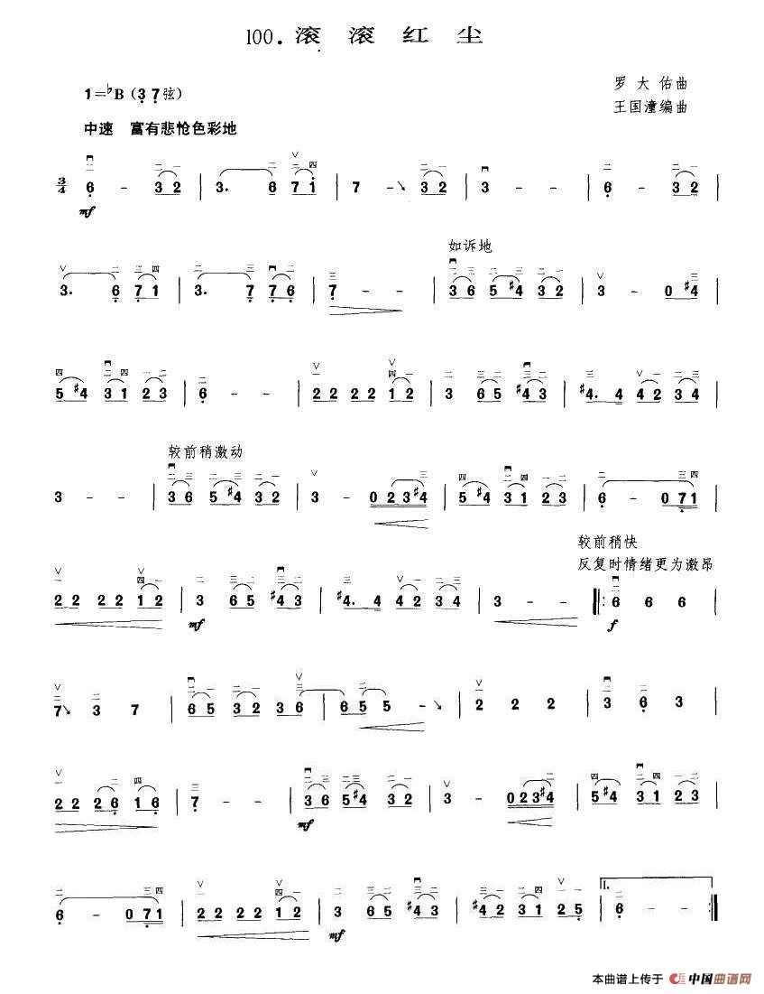滚滚红尘（王国潼编曲）