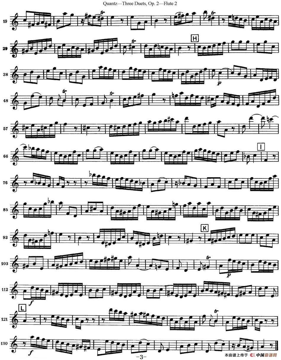 匡茨G大调长笛二重奏Op.2——Flute 2（No.2）