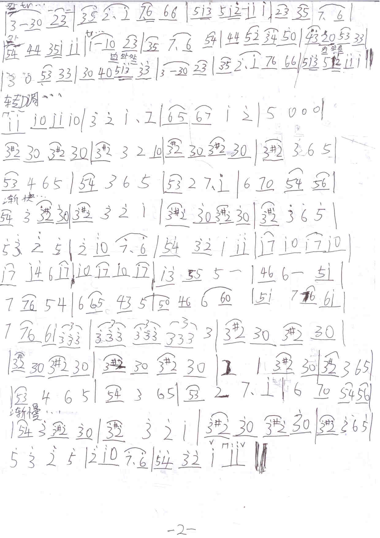 曲谱名：拉德斯基进行曲二胡谱