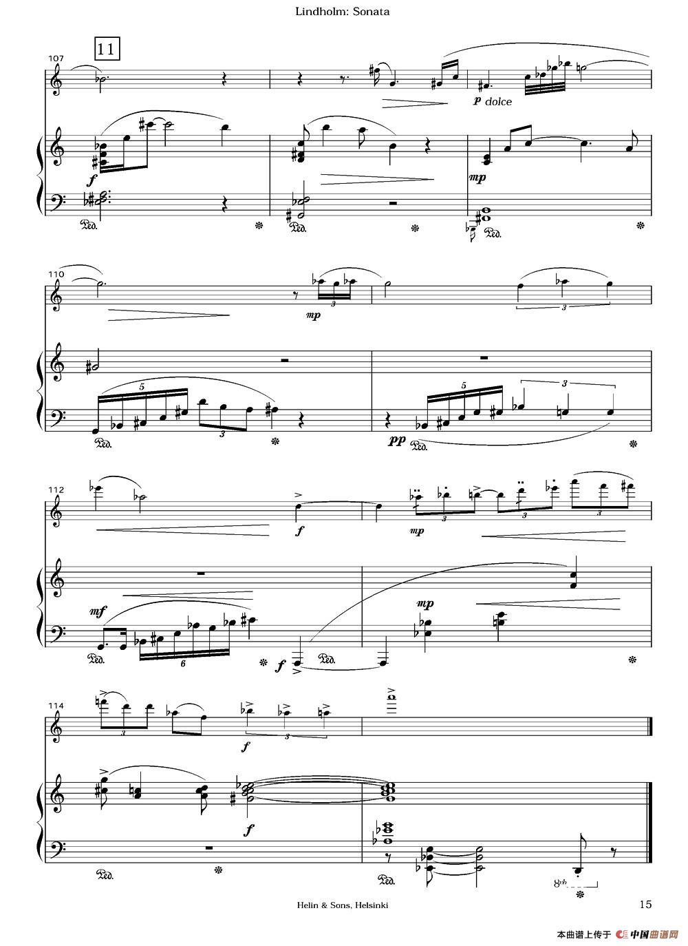 Sonata（长笛+钢琴）长笛谱