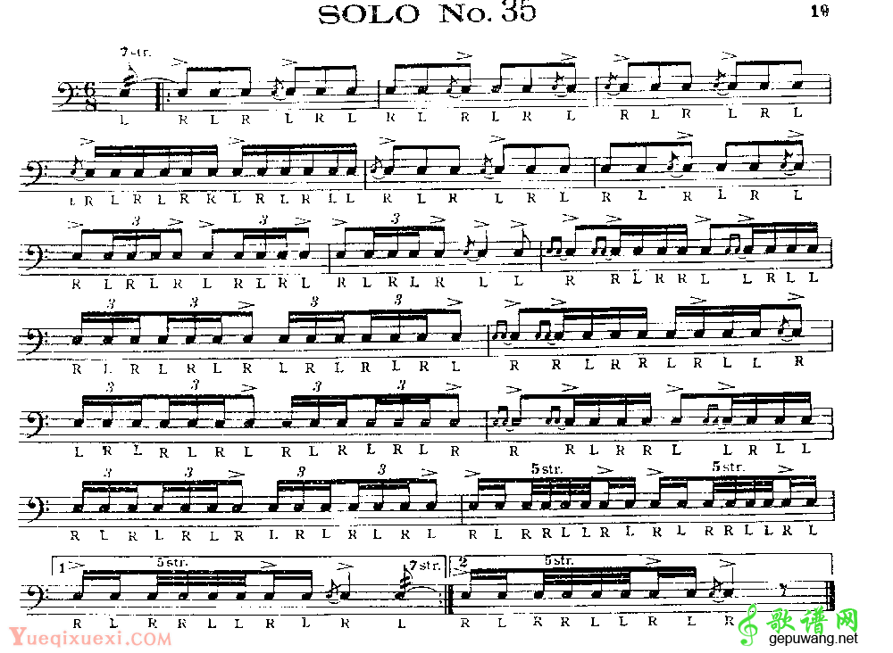 美国军鼓150条精华SOLO系列之《SOLO No.35》