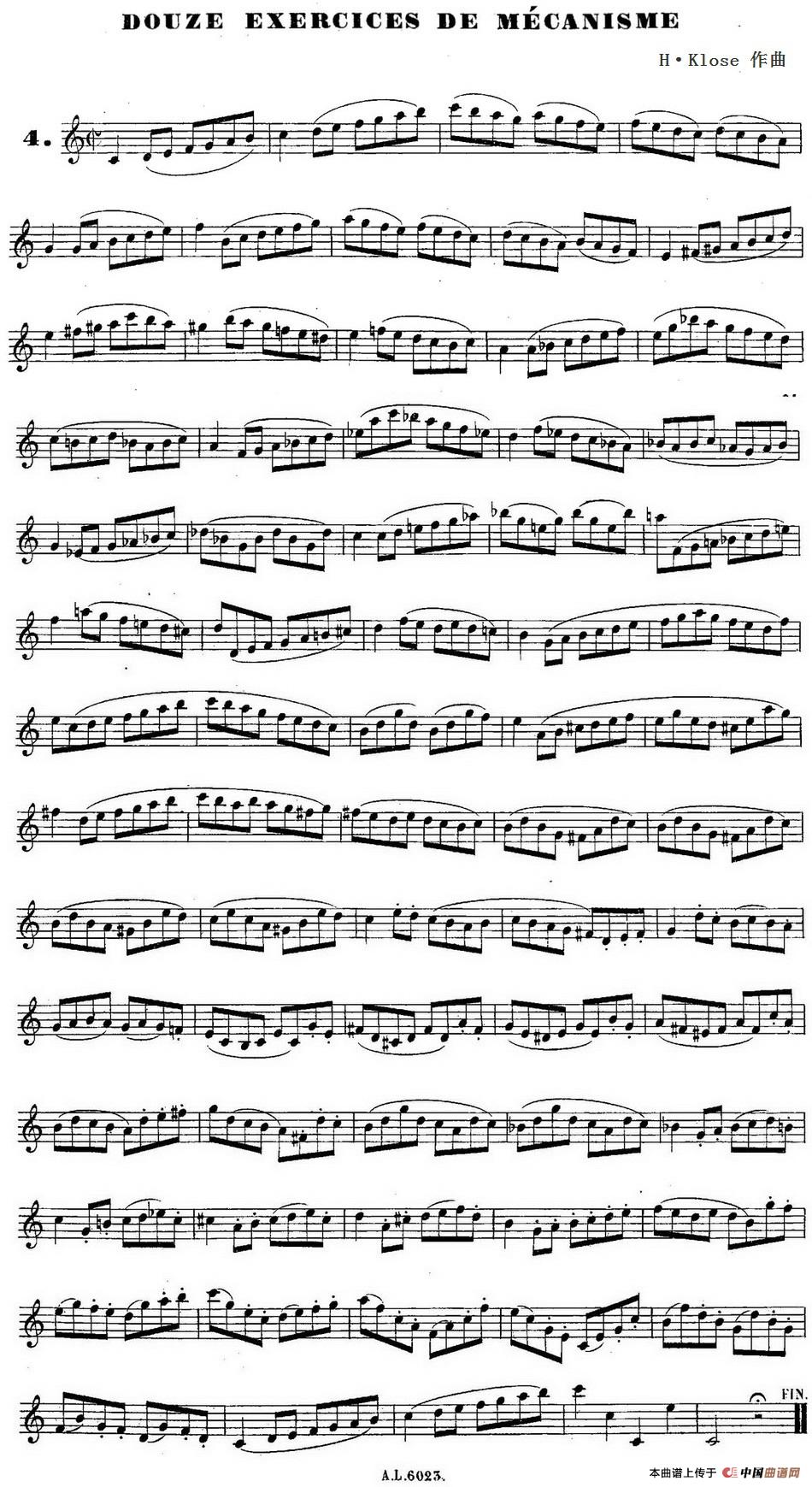 H·Klose练习曲（douze exercices de mecanisme—4）