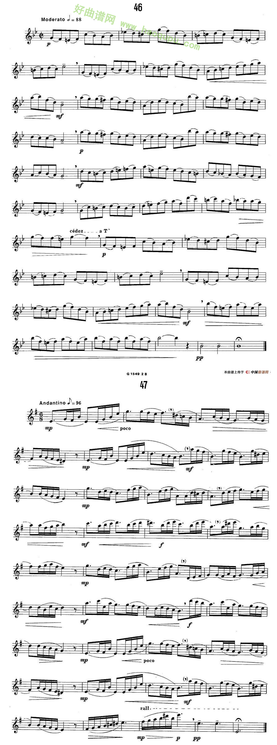 《50首经典萨克斯管练习曲》（42—50）萨克斯简谱第4张