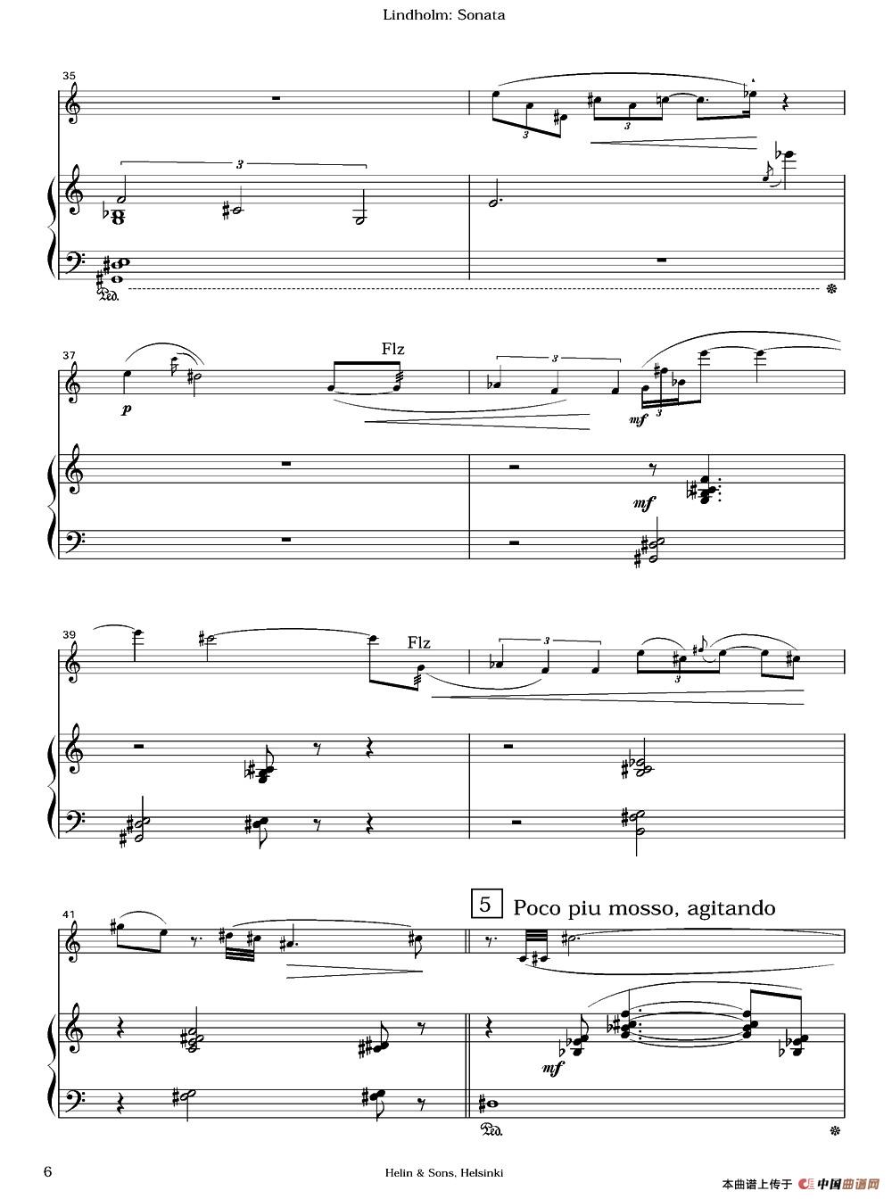 Sonata（长笛+钢琴）长笛谱