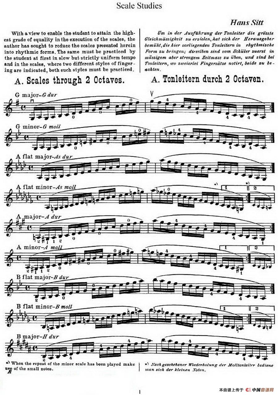 小提琴音阶练习·作品32（Scale Studie-A）