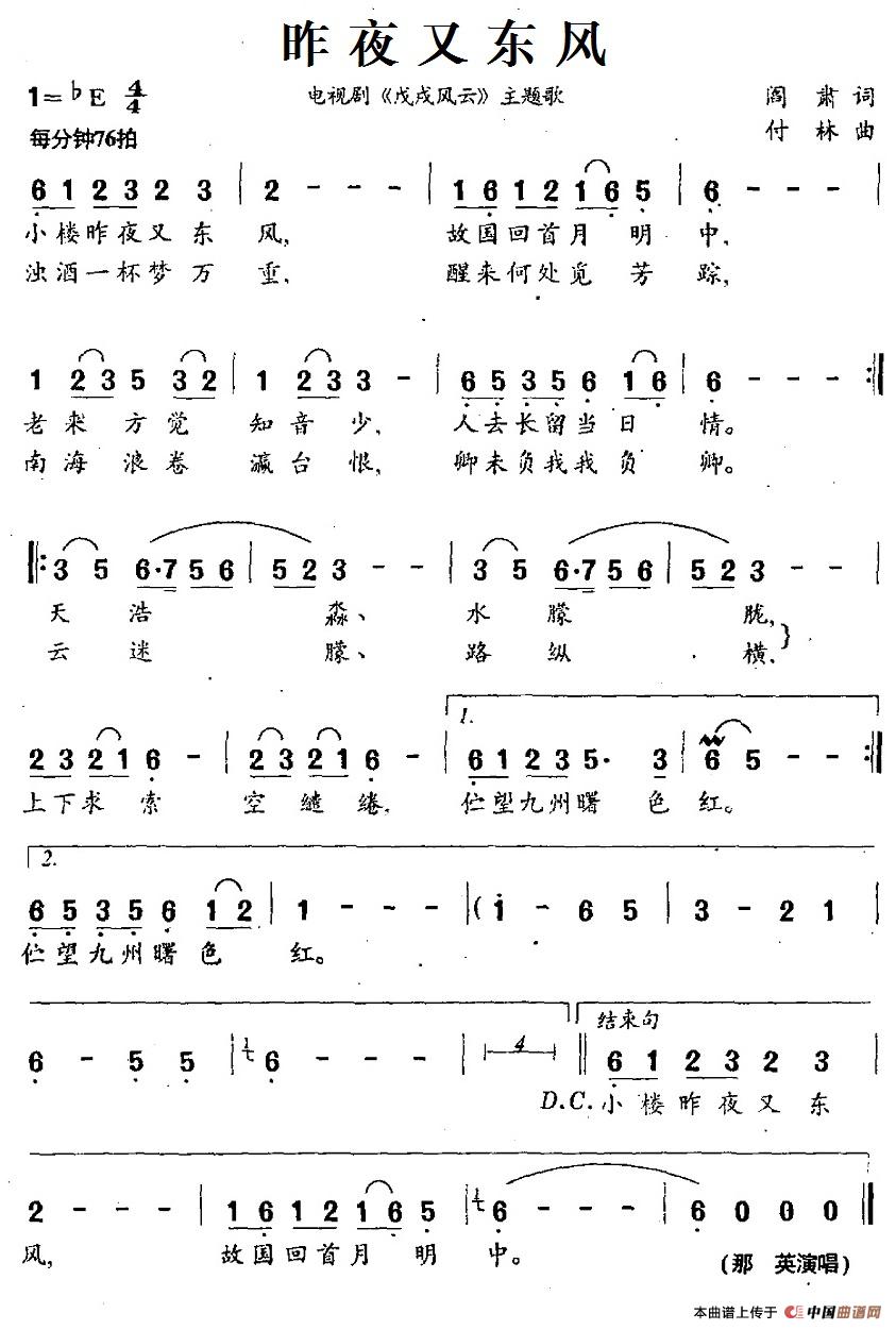 昨夜又东风（电视剧《戊戌风云》主题歌）