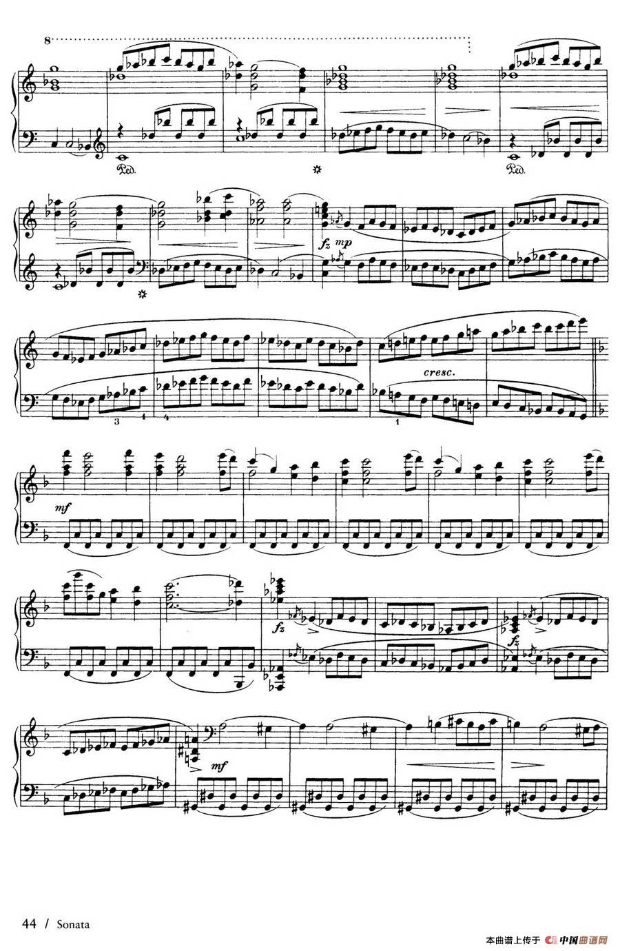 Piano Sonata in F Maj Op·12 （F大调钢琴奏鸣曲·第一乐