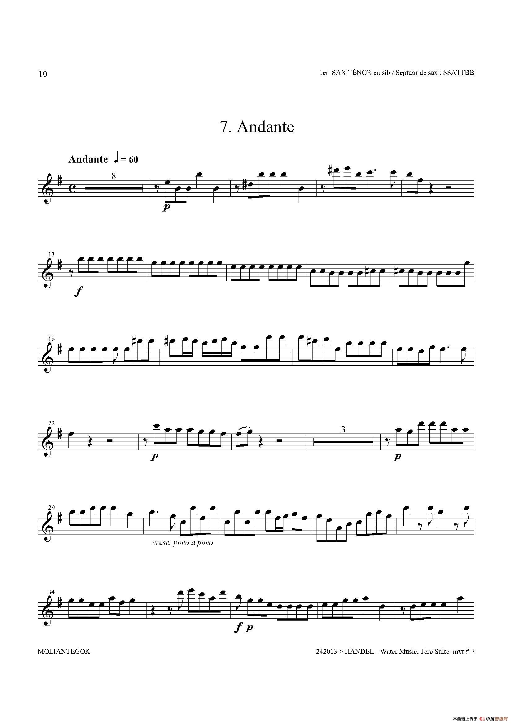 Water Music（HWV.348 No.1）（第一次中音萨克斯）