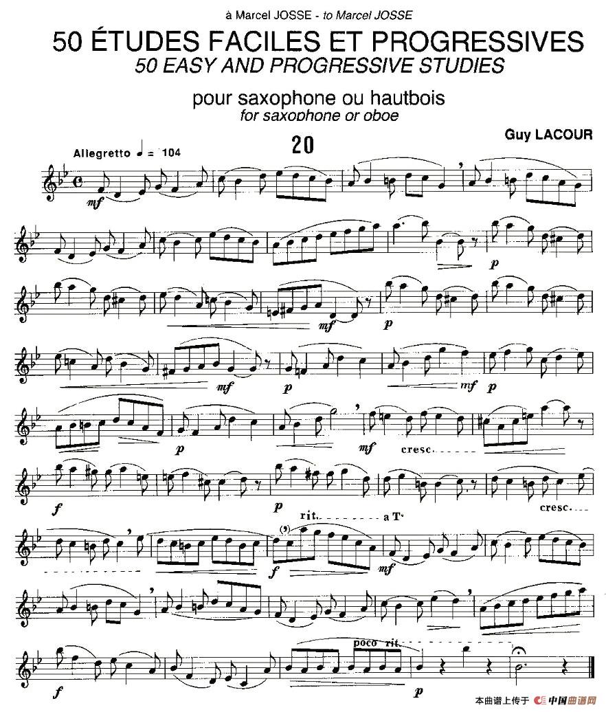 Guy Lacour 50 首萨克斯练习曲之20