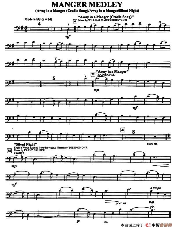 Manger medley（大提琴）小提琴谱
