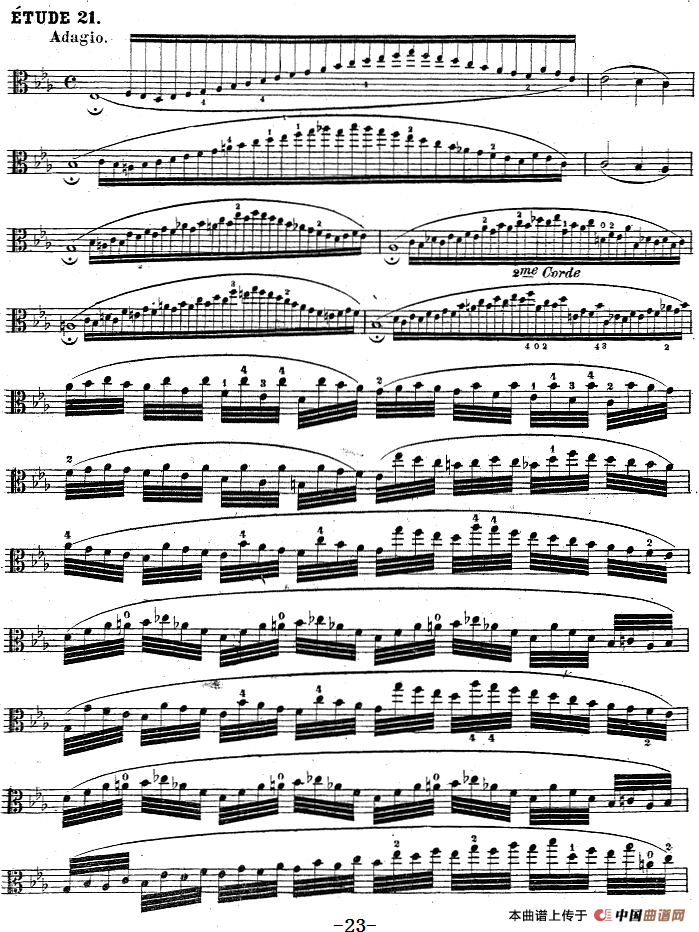 克莱采尔《中提琴练习曲40首》（ETUDE 20-23）