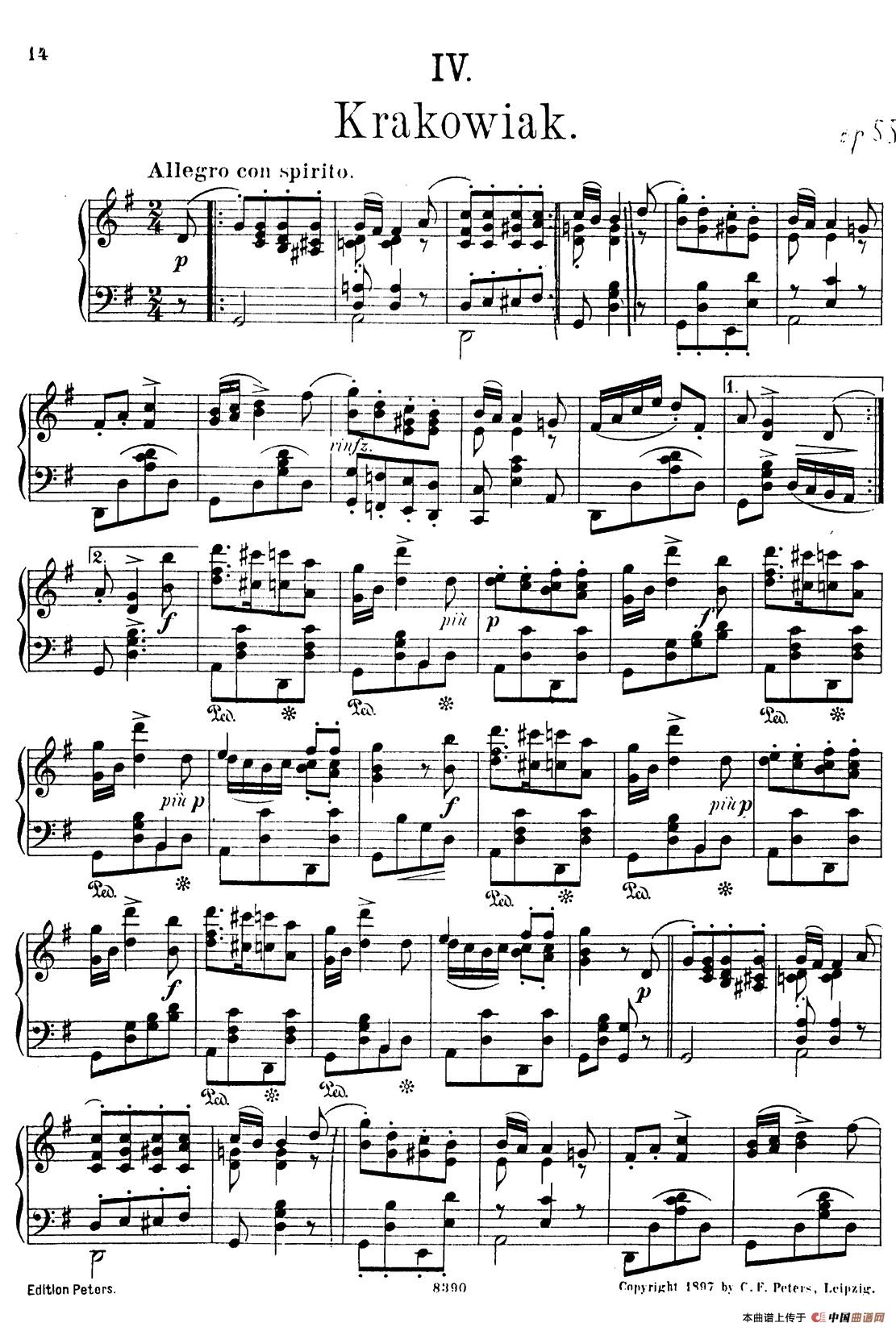4首波兰民族舞曲 Op.55（Ⅳ）