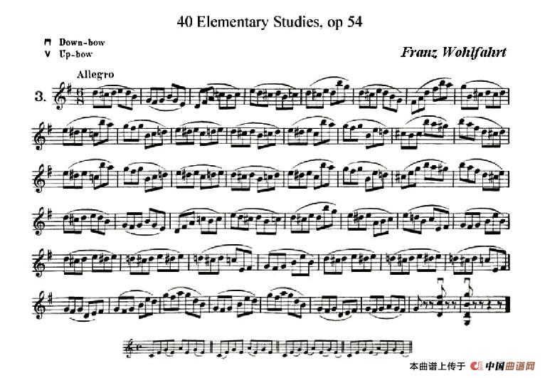 40首小提琴初级技巧练习曲之三小提琴谱