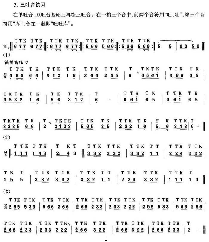 笛子吐音练习曲