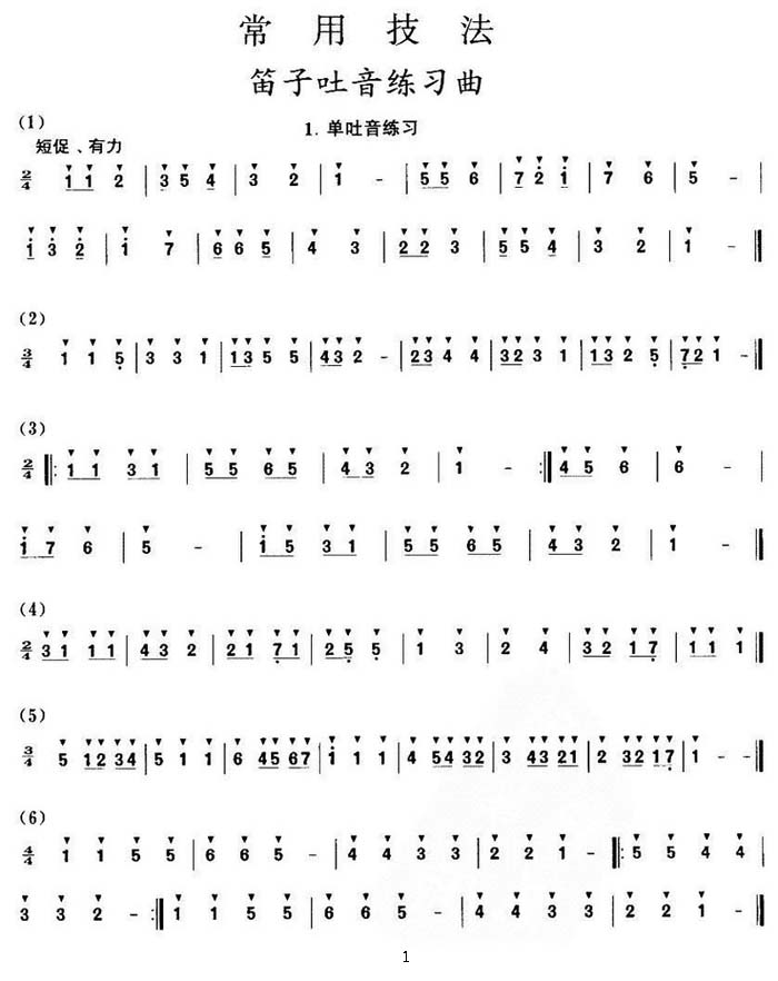 笛子吐音练习曲