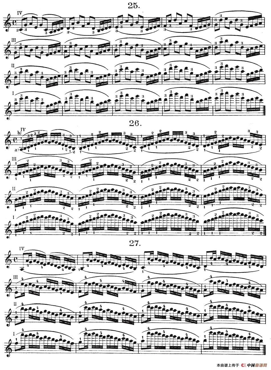 小提琴换把练习·作品第八号（第四节）小提琴谱