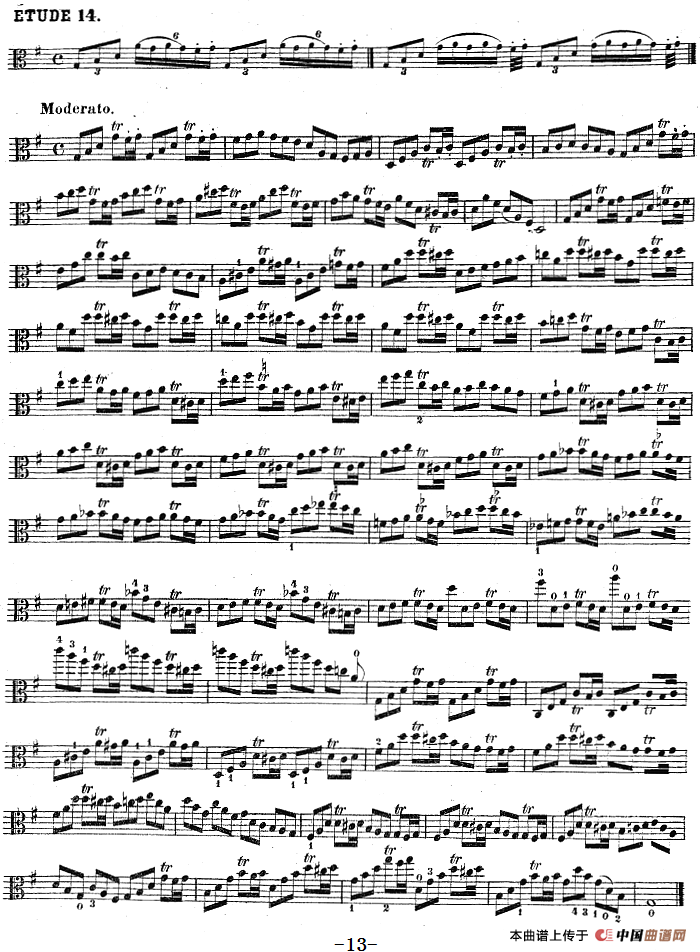克莱采尔《中提琴练习曲40首》（ETUDE 14-16）