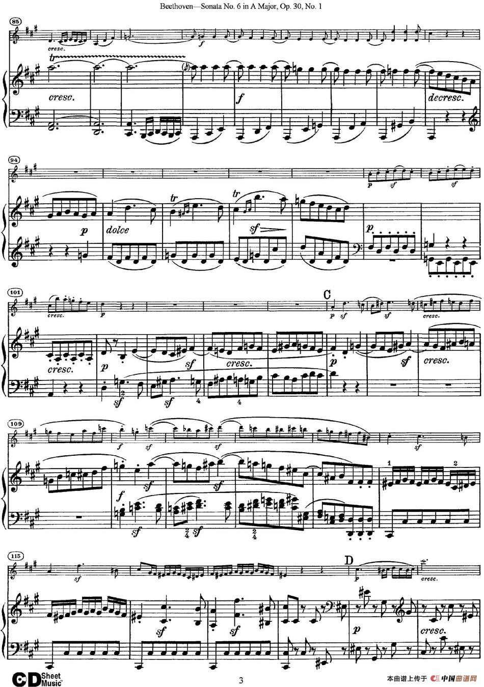 Violin Sonata No.6 in A Major Op.30 No.1（小提琴+钢琴伴奏