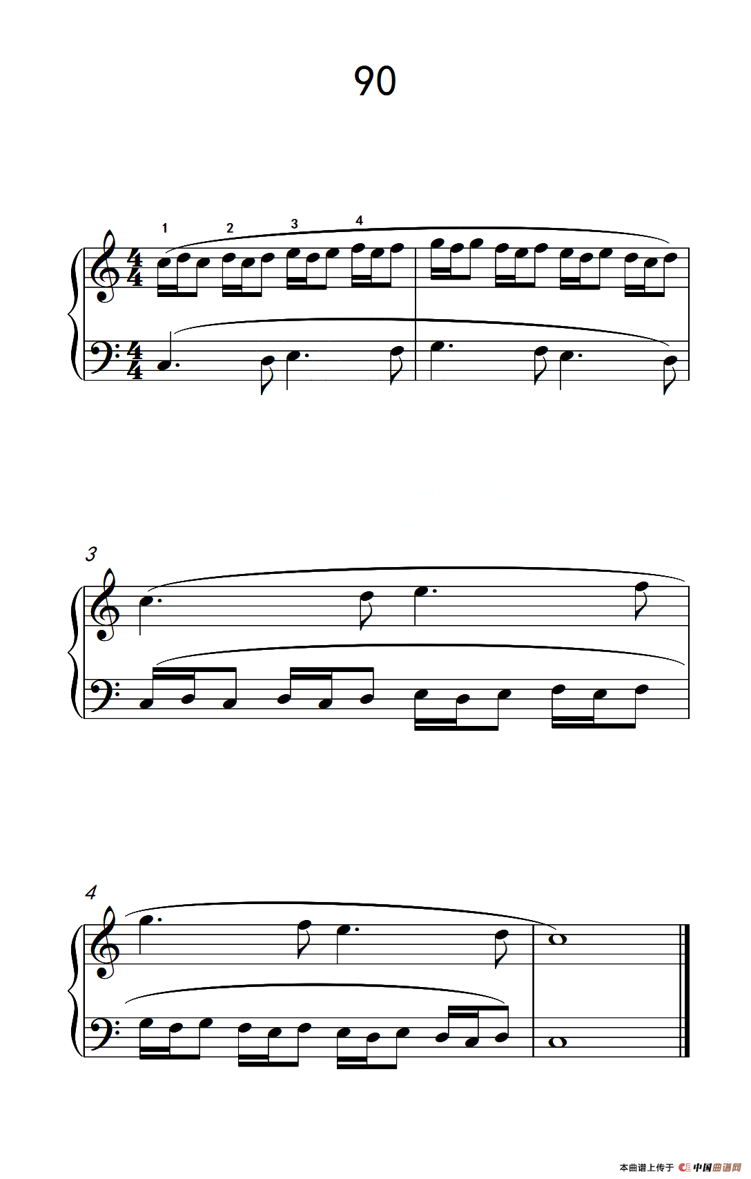 两手不同节奏的练习 90（儿童钢琴手指练习 2）