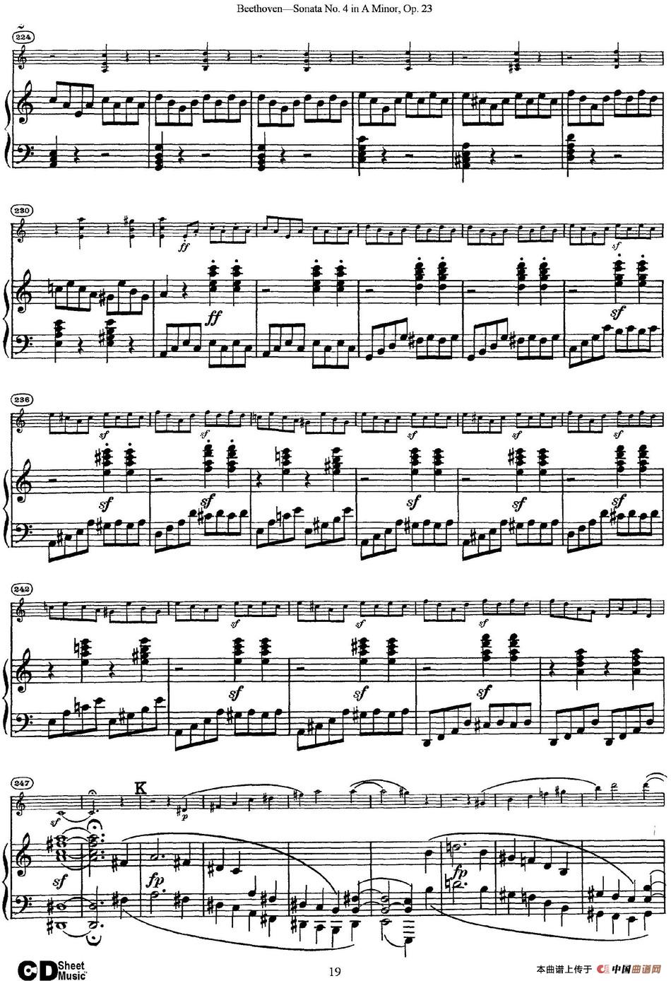 Violin Sonata No.4 in A Minor Op.23（小提琴+钢琴伴奏）