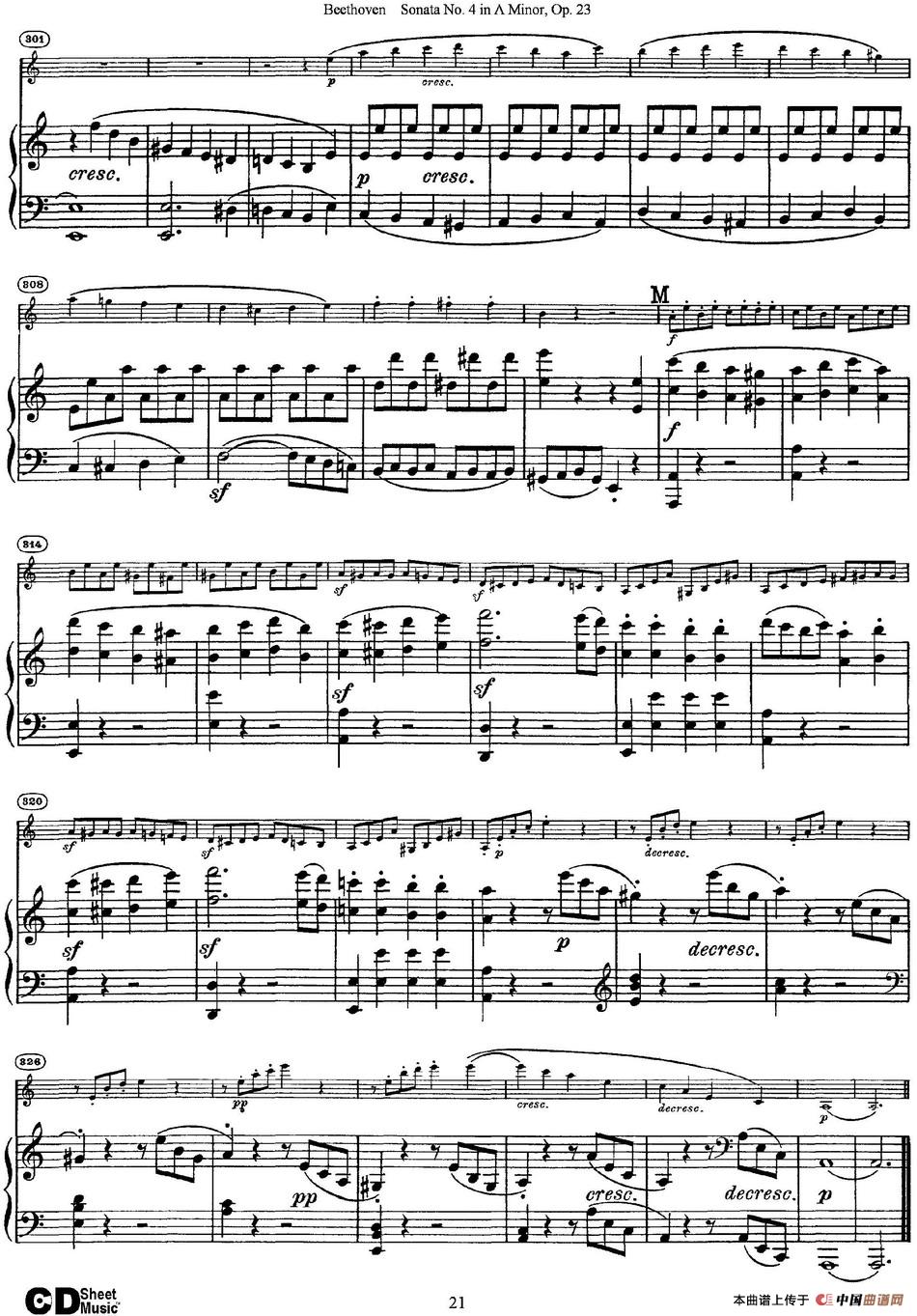 Violin Sonata No.4 in A Minor Op.23（小提琴+钢琴伴奏）