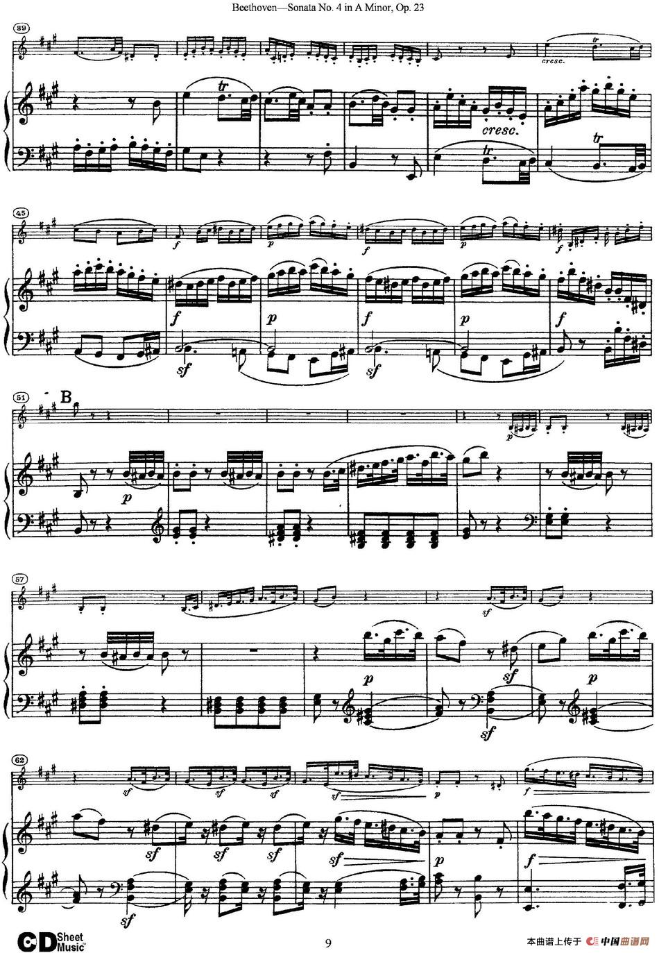 Violin Sonata No.4 in A Minor Op.23（小提琴+钢琴伴奏）