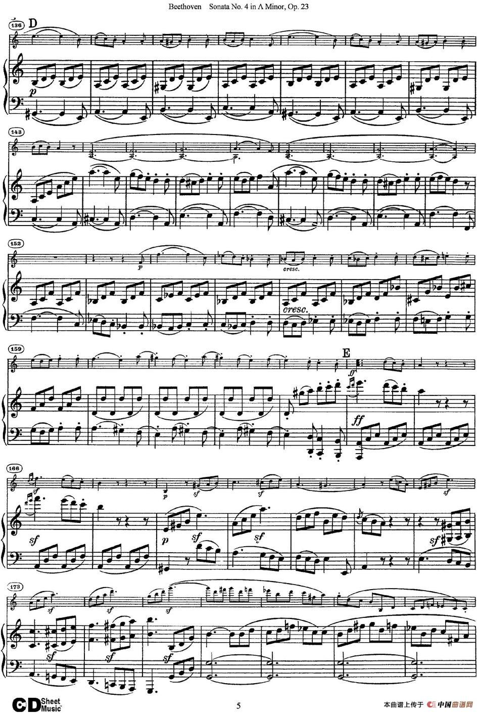 Violin Sonata No.4 in A Minor Op.23（小提琴+钢琴伴奏）