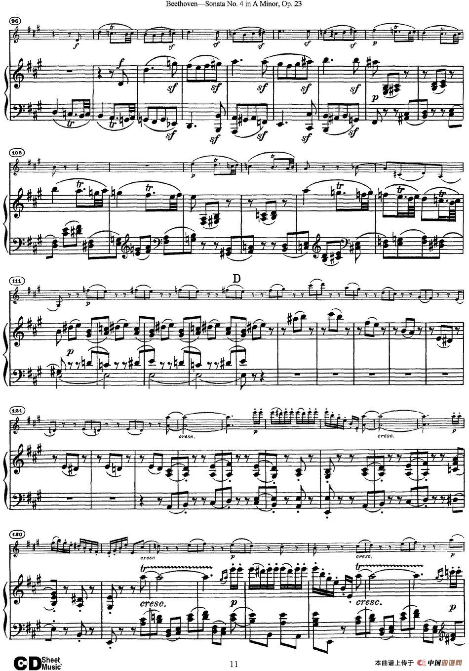 Violin Sonata No.4 in A Minor Op.23（小提琴+钢琴伴奏）