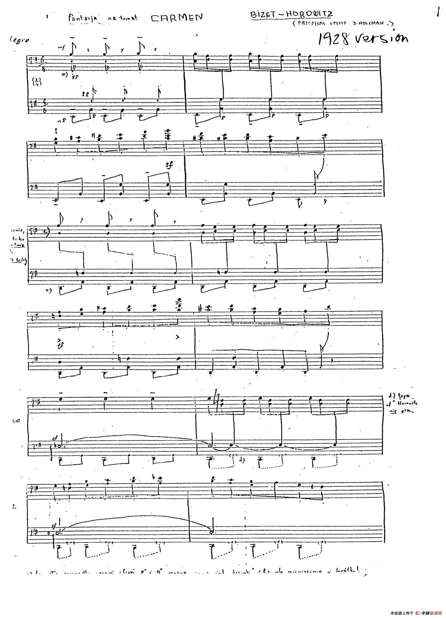 Carmen Variations 12 Pieces（12首卡门主题变奏曲·1）