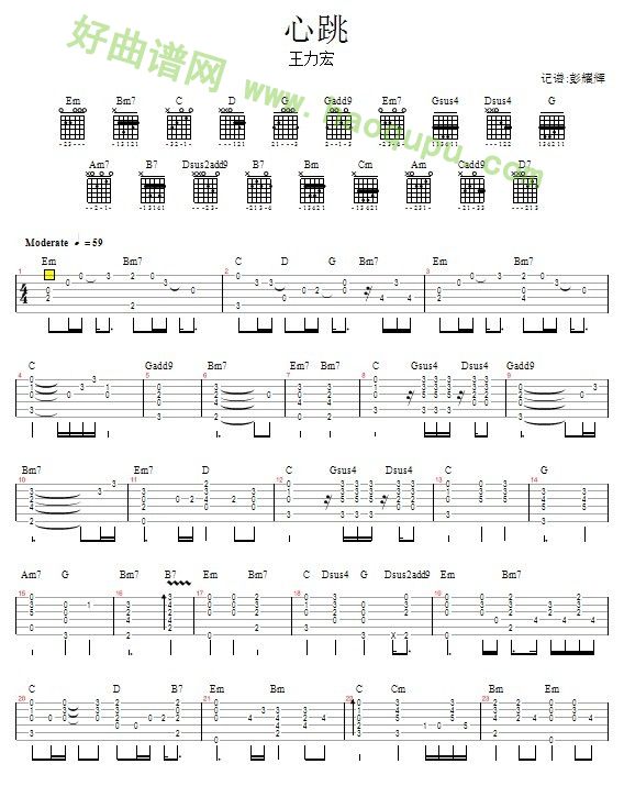 《心跳》吉他谱第2张