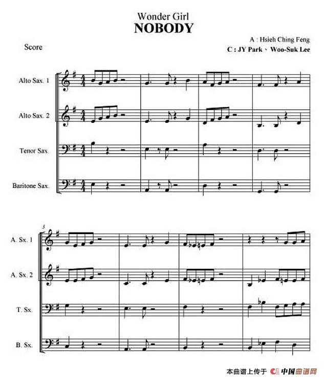nobody（四重奏总谱）