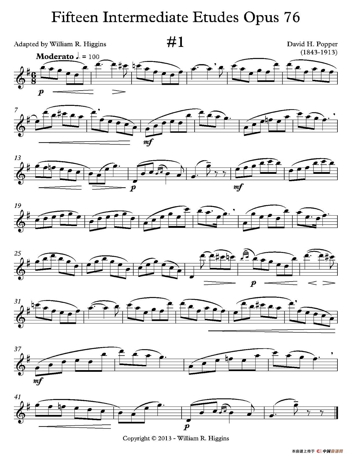 中级练习曲15首 Op76（1）