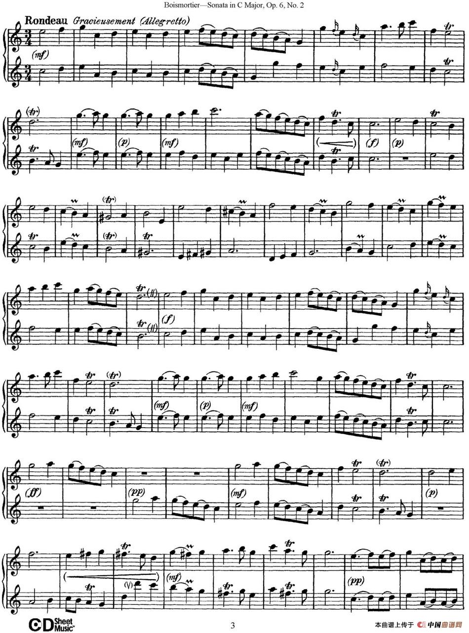 C大调双长笛奏鸣曲作品6号之2（Sonata in C Major O