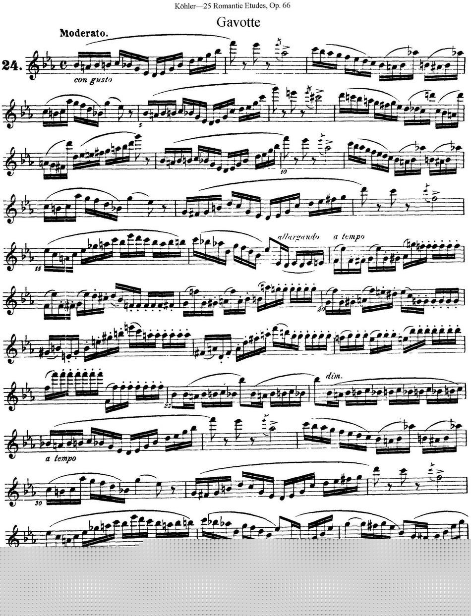 柯勒25首浪漫长笛练习曲作品66号（NO.24）